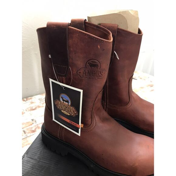 Angus Men's Work Boots Brown with Steel Safety Toe CONSTRUCTION BOTAS NON SLIP 8 - Picture 2 of 10